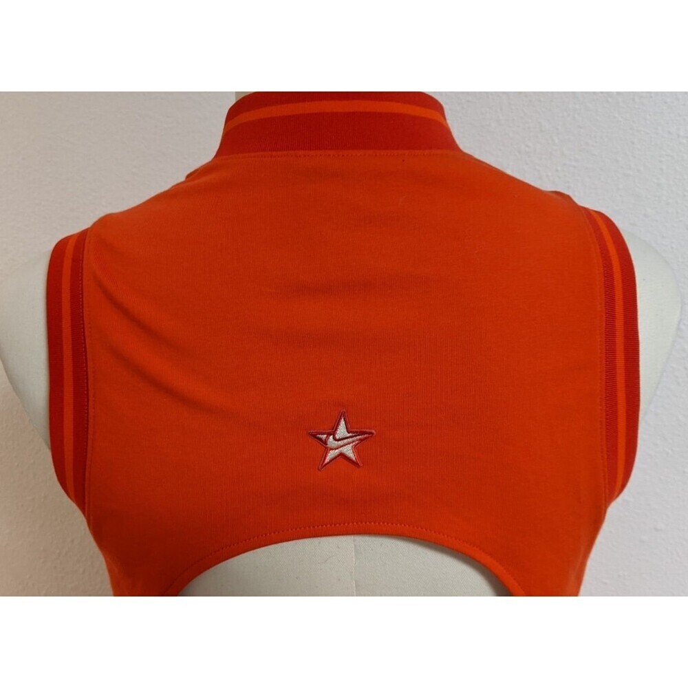 NWOT Women's NIKE Orange Backless Sleeveless 1/4 Zip Ribbed Neck Top SM - Picture 3 of 11